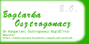 boglarka osztrogonacz business card